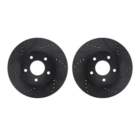 Dynamic Friction Co Rotors-Drilled and Slotted-Black, Zinc Plated black, Zinc Coated, 8002-47036 8002-47036